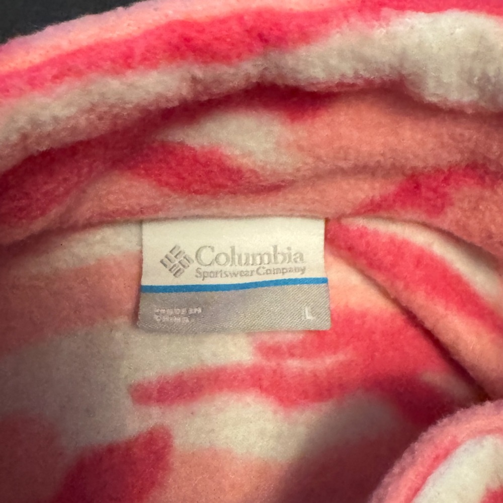 Columbia Pink and White Patterned Fleece